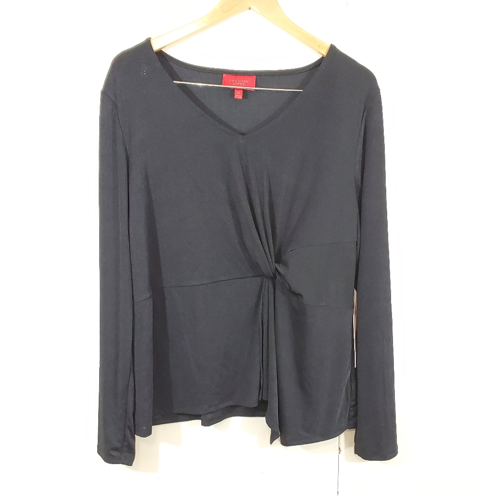 Jennifer Lopez women's long sleeve twist front top